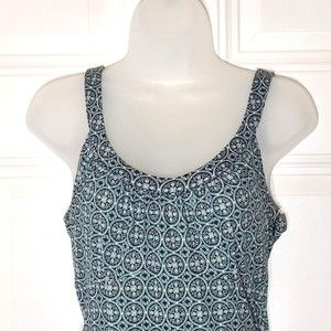 Ann Taylor Loft Midi Dress Size 6 Multicolor Sleeveless Belt Side Zip Stretch